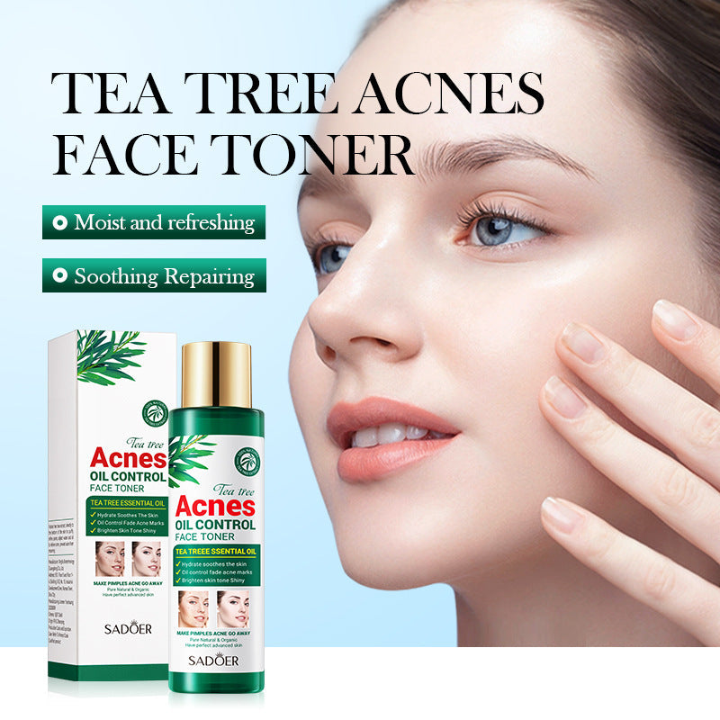Cross-border in-stock tea tree oil-control skincare products, SADOER acne treatment essence, lotion gel, cream, direct export factory sales