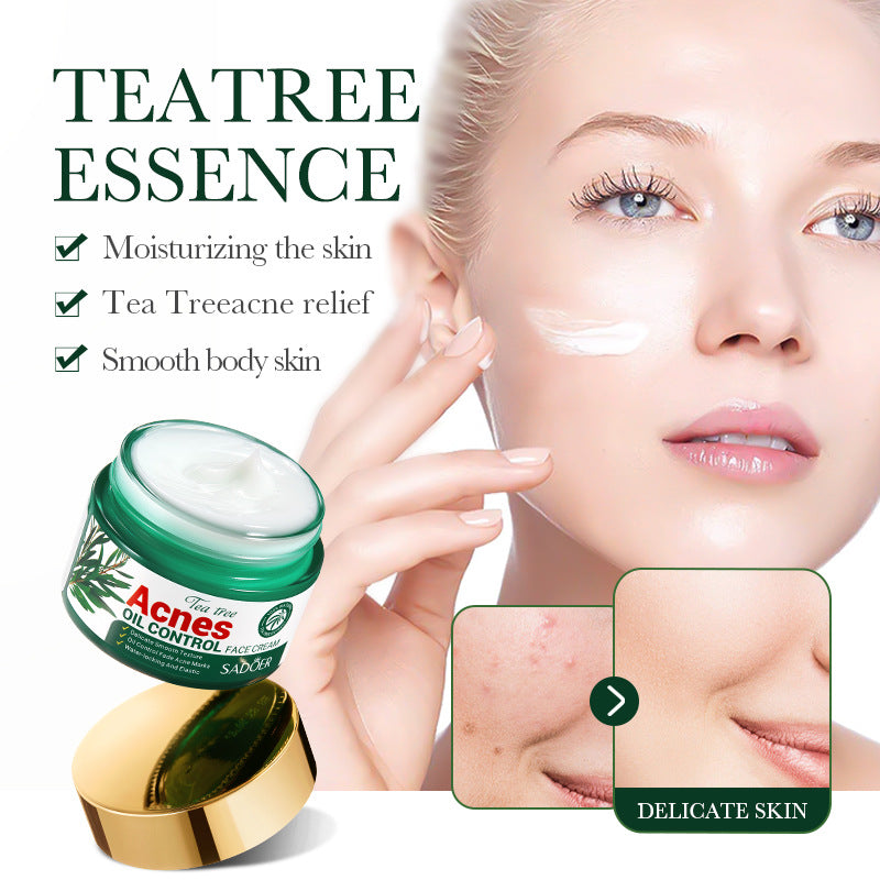 Cross-border in-stock tea tree oil-control skincare products, SADOER acne treatment essence, lotion gel, cream, direct export factory sales