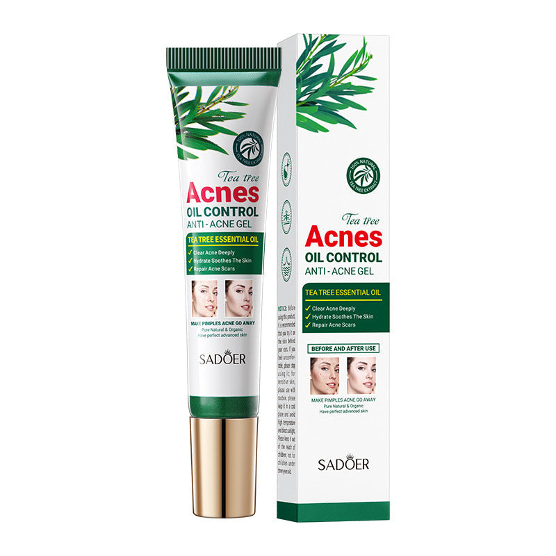 Cross-border in-stock tea tree oil-control skincare products, SADOER acne treatment essence, lotion gel, cream, direct export factory sales